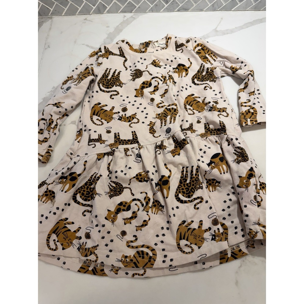Bonnie Mob Organic Cotton Dress Girls Sz 18-24 Months Cat Lover Kitty Taylor